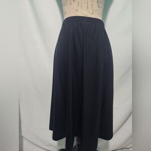 Vintage Fire Islander Black 20% Wool A-Line Skirt. Size 8. Made in USA. Classic.